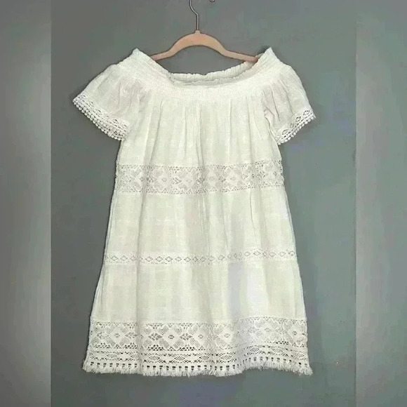 American Eagle Outfitters Cream Off Shoulders Dress (Y9) - Picture 3 of 10
